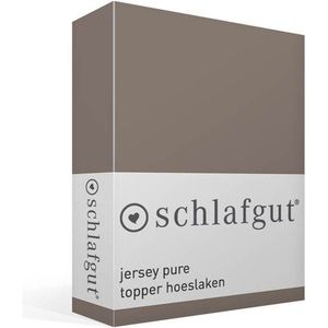 schlafgut Jersey Pure topper hoeslaken - Eenpersoons - M - 120x200 - 130x220 790 Sand Deep