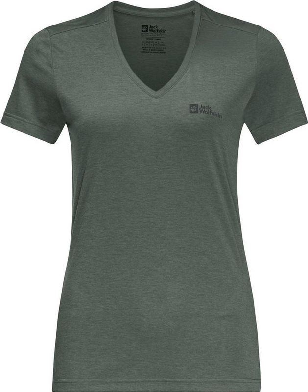 Jack Wolfskin CROSSTRAIL T WOMEN Dames Outdoorshirt - hedge groen
