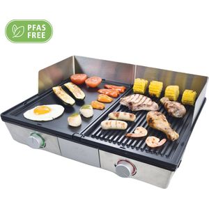 Solis Deli Grill 7951 Grill Apparaat - Bak- en Grill Plaat RVS - Xylan Anti-Aanbaklaag - Zilver/Zwart