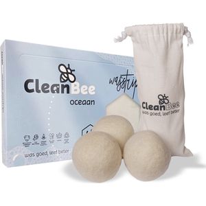 CleanBee® XXL Drogerballen 3 stuks met wasstrips 96 wasbeurten Oceaan - Wasmiddeldoekjes - Wasverzachter - Combipakket - Wasmiddel - Wasvellen - Detergent Sheets - Eco Laundry Strips - Plasticvrij - Biologisch - Eco Wasstrips - Duurzaam