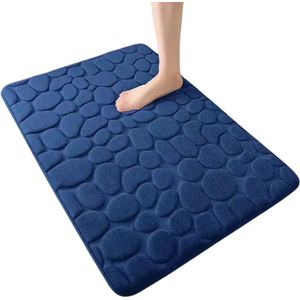 Nivard Sneldrogende Badmat - Douchemat - Antislip - Wc Mat - Toiletmat - Badkamermat - Diepblauw L