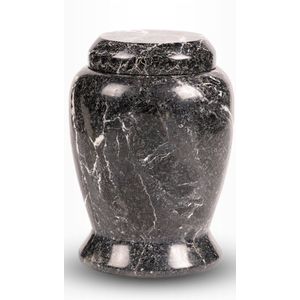 Crematie urn - Natuursteen urn - Marmeren urn voor as. Grote natuurstenen urn - Zwarte urn