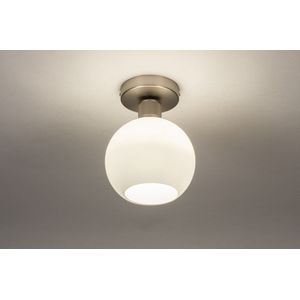Lumidora Plafondlamp 74392 - E27 - Wit - Staalgrijs - Staal - 16 cm