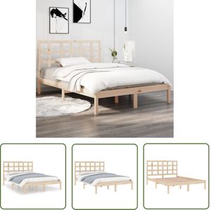 The Living Store Bedframe massief hout 180x200 cm - Massief Houten Bedframe - Houten Bed - Tweepersoonsbed - Bedframe Bruin - Super King Bed