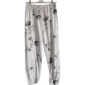 FINE WOMAN® Pyjama Broek met elastische bies 716 XXXL 46-50 wit/grijs