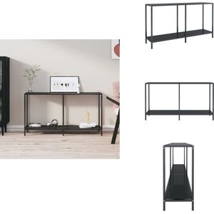 vidaXL Wandtafel - Wandtafels - Bijzettafel - Bijzettafels - Wandtafel 140x35x75,5 cm gehard glas zwart