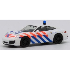 Herpa schaalmodel Porsche 911 (991) Politie (NL) schaal 1:87 lengte 5cm