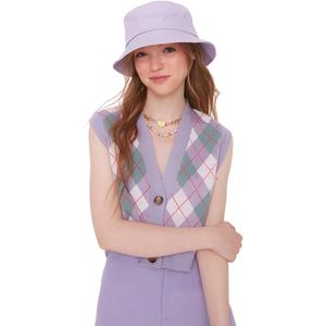 Trendyol Marineblauw Cropped Vest Met V-Hals Twoaw22Bz0047