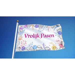 Vrolijk Pasen Vlag -3 200x300cm