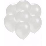 Kleine metallic witte ballonnen 50 stuks - Feestartikelen en versieringen in het wit