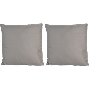 1x Grote bank/sier kussens voor binnen en buiten in de kleur grijs 60 x 60 cm - Tuin/huis kussens