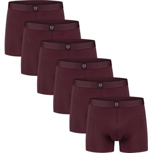 A-dam Bruno Burgundy (Multipack 6 Stuks) - Boxershort - Katoen - Onderbroek - Ondergoed - Heren - Bordeaux - S