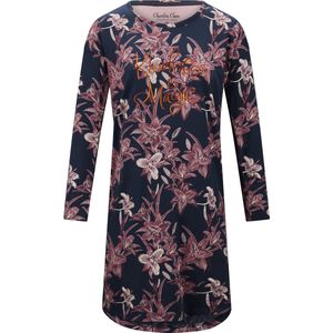 Charlie Choe - Big Shirt - Dreams  - Dames - F41111 -Blauw met bloemen - Maat L