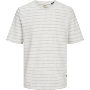 Jack & Jones T-shirt Jprblujack Jaquard Striped Ss Tee 12255530 White/melange Mannen Maat - M