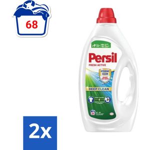 Persil Fresh Active - Vloeibaar Wasmiddel - Witte en Gekleurde Was - 34 Wasbeurten - Voordeelverpakking - 2 stuks