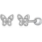 Zilveren oorbellen Vlinder