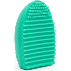 Intirilife kwastenreiniger van siliconen in turkoois - 7,3 x 5,5 x 3 cm - Schoonmaakmatje voor make-up kwasten en sponsjes