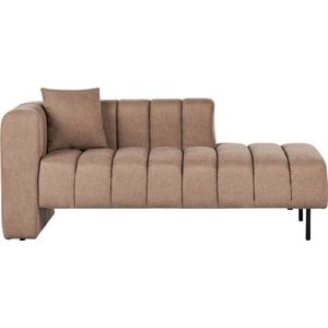 LANNILS - Chaise longue - Lichtbruin - Linkszijdig - Polyester