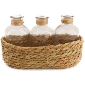 Mand met 3 glaasjes - 23x11x13.5cm