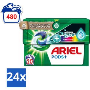 Ariel Original - Touch of Lenor Unstoppables - Wasmiddelcapsules - Pods+ - Gekleurde Was - 20 Wasbeurten - Voordeelverpakking - 24 stuks