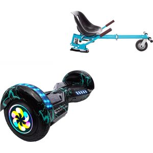 E-Mobility Rentals Hoverboard Met Schokdemper Hoverkart Blauw - Lambo Lightning Pro - Standard Afstand - 8'' Wielen - Oxboard - 15kmh - Bluetooth Speakers - LED Verlichting - UL2272 Gecertificeerd - Anti lek banden - Cadeau voor Kinderen, Tieners en