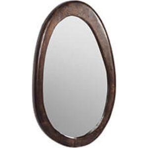 Spiegel - houten spiegel - organische vorm spiegel - walnoot hout - by Mooss - 30 x 70 cm