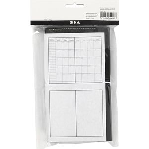 Planner / Bulletjournal, afm 10x18x1,5 cm, elastieksluiting, zwart, 1 stuk
