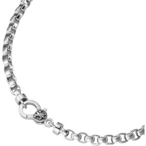 Geborsteld en gerhodineerd sterling zilver heren collier 50cm. lengte, Giorgio Martello.