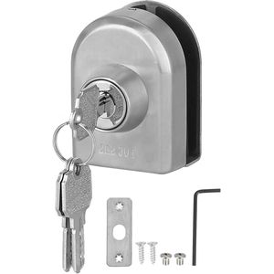 Allecto Plus - Schuifbestendig deurslot van roestvrij staal voor glazen enkele deur - Anti-schuif glazen deurslot met frameloze bevestiging/Lengteslot.