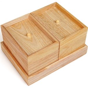 Belle Vous 5 Compartimenten Houten Sieraden Organiser Doos - 22 x 17 x 11,5 cm - Dames Houten Opslag Bak/Tray voor Kettingen, Armbanden, Oorbellen, Ringen & Bedels