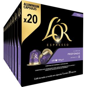 L'OR Lungo Profondo Koffiecups - Intensiteit 8/12 - 10 x 20 capsules