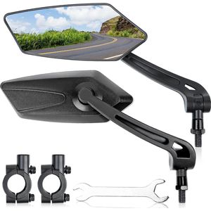 Fietsspiegel, 1 paar fietsachteruitkijkspiegels, fietsspiegel voor stuur 22-25 mm, HD 360 graden draaibare achteruitkijkspiegel, stuurspiegel voor fiets, mountainbike, e-bike, veilige