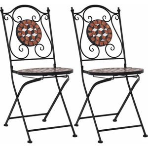 vidaXL - Bistrostoelen - mozaïek - 2 - st - keramiek - bruin