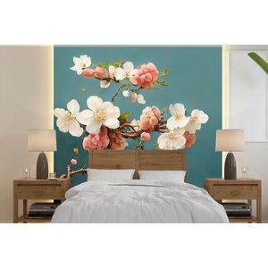 Bloemen - Bloesem - Kersen - Tak - Wit - Behangpapier