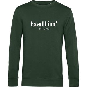 Heren Sweaters met Ballin Est. 2013 Basic Sweater Print - Groen - Maat 3XL