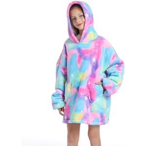 Inovra ® Knusse En Warme Draagbare Hoodie Deken Voor Kinderen Met Sterrenmotief