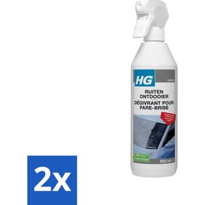 HG - Ruitenontdooier Spray - Snel & Effectief - Voorkomt Snelle Herbevriezing - 500 ml - Voordeelverpakking - 2 stuks
