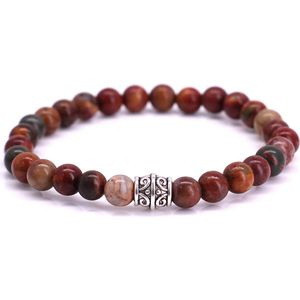 FortunaBeads Basic Red Picture Jasper Armband – Heren – Natuursteen – Large 20cm