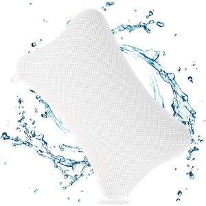 Badkussen voor optimale nekontspanning - wit - 4 zuignappen .