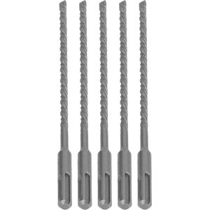 Carbide Tip Klopboor 210mm 2 Fluit Spiraalboor voor Baksteen-Steen-Beton (6mm) - Set van 5 .