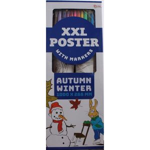 Toi-toys Inkleur Poster Herfst/winter Met Stiften 100 X 28,8 Cm