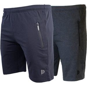 2-Pack Donnay Joggingshort (Nick) - Sportshort - Heren - Navy/Charcoal-marl (1397) - maat L