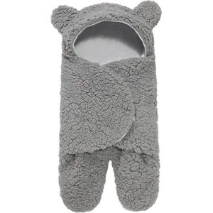 BonBini´s Teddy bear wikkeldeken newborn - zachte grijze teddy beer inbakerdoek newborn baby  - 0-3 maanden - Grijs 62 cm