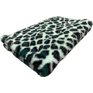 2 Stuks - Vetbed - Dierenmat - Dierenkleed - Puppykleed - Benchmat - Luipaard Groen Latex Anti Slip 75 x 50 cm - Machine wasbaar