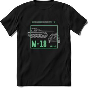 M18 Hellcat leger T-Shirt | Unisex Army Tank Kleding | Dames / Heren Tanks ww2 shirt | Blueprint | Grappig bouwpakket Cadeau - Zwart - 3XL