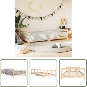 The Living Store Kinderbedframe 90x200 cm massief grenenhout - Kinderbed Frame - Massief Hout - Grenenhout - Bruine Kleur - Eenpersoonsbed