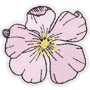 Bloem - Roos - Roze - Girls Strijk Embleem Patch 4 cm / 4.5 cm / roze