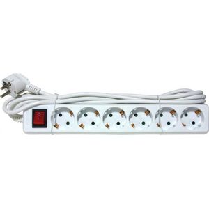 tafeldoos RA 6-V+3m snoer wit