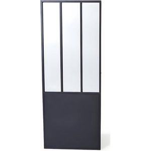 OZAIA Spiegel in stijl van atelier-poort EDIMBOURG - Metaal - H180xL70cm - Zwart L 70 cm x H 180 cm x D 3.2 cm