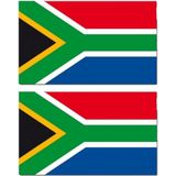 2x stuks vlag Zuid Afrika 90 x 150 cm feestartikelen - Zuid Afrika landen thema supporter/fan decoratie artikelen